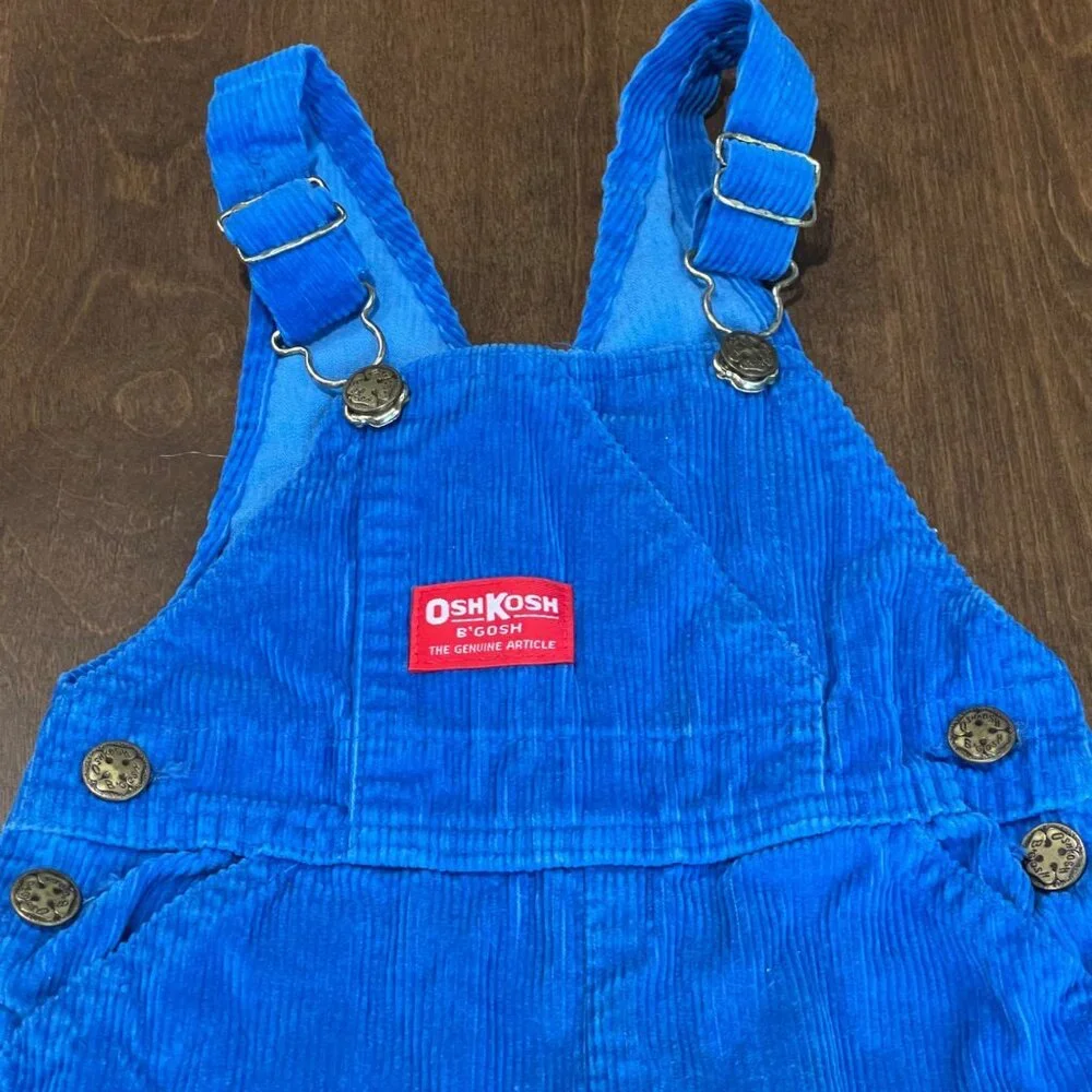 Vintage OshKosh Vestbak Corduroy Overalls Unisex Baby Size 18M USA Made‎ Crane